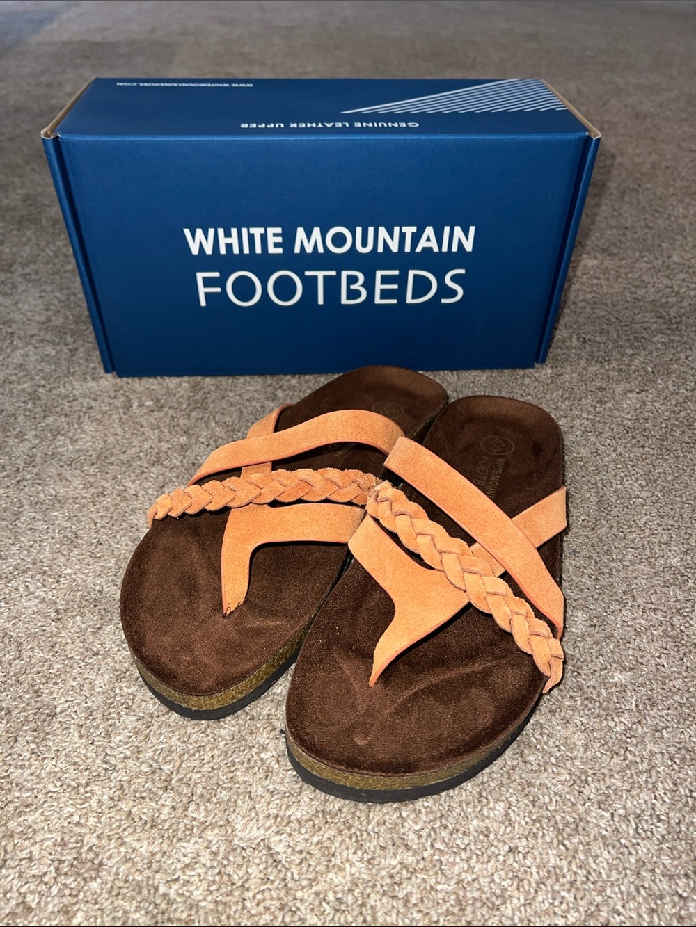 White Mountain Halogen Suede Sandal in Peach Cobbler